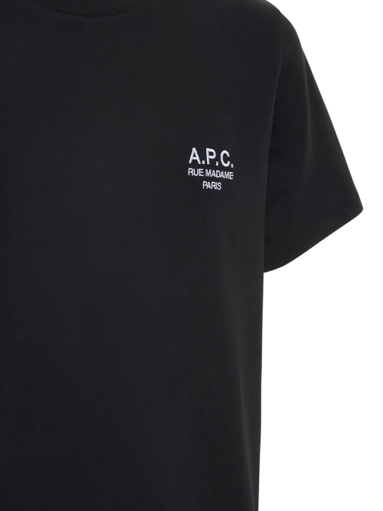 A.P.C.: Logo embroidery organic cotton t-shirt - men_1 | Luisa Via Roma