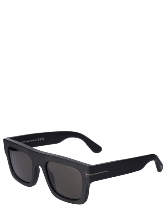 Tom Ford: Fausto squared eco-acetate sunglasses - Black/Smoke - men_1 | Luisa Via Roma