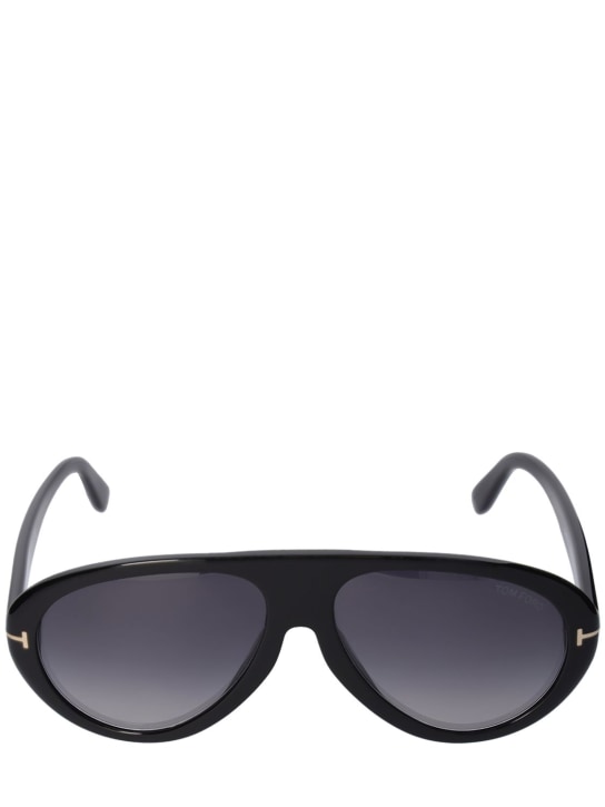 Tom Ford: Camillo Pilot eco-acetate sunglasses - Black/Smoke - men_0 | Luisa Via Roma