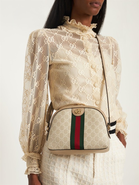 Gucci: Sac porté épaule Ophidia GG Supreme - Beige - women_1 | Luisa Via Roma