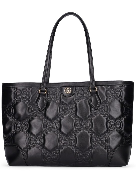 Gucci: Ophidia GG matelassé leather tote bag - Black - women_0 | Luisa Via Roma