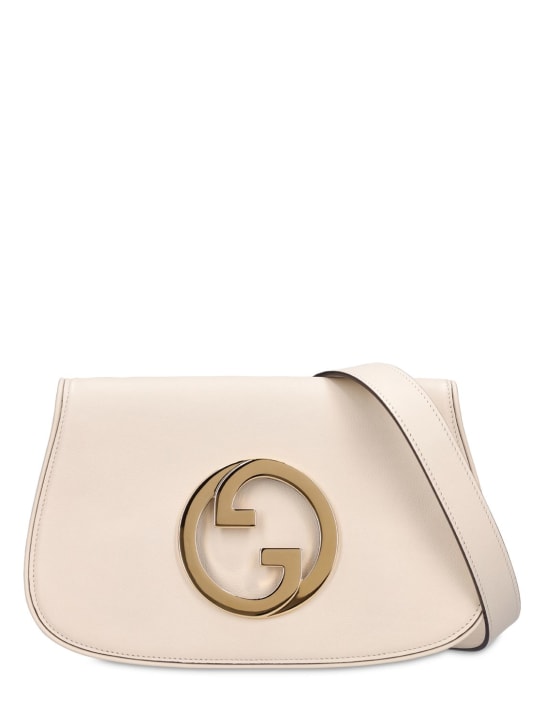 Gucci: Blondie deri omuz çantası - Mystic White - women_0 | Luisa Via Roma