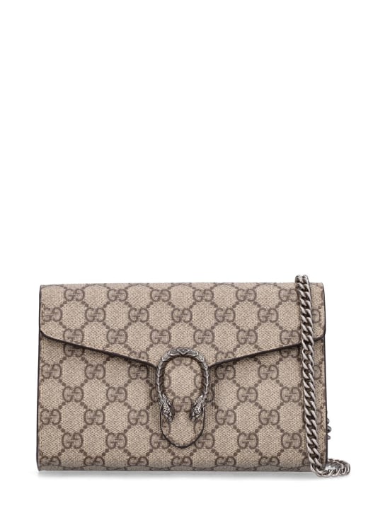 Gucci: Dionysus GG Supreme shoulder bag - Ebony/Tan - women_0 | Luisa Via Roma