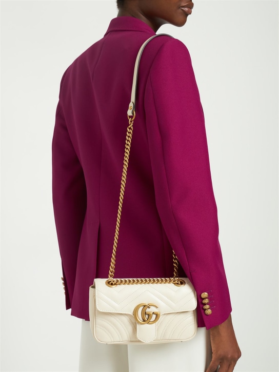 Gucci: Borsa mini GG Marmont 2.0 in pelle - Mystic White - women_1 | Luisa Via Roma