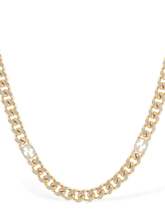 Gucci: Interlocking G chain necklace - Gold - women_1 | Luisa Via Roma