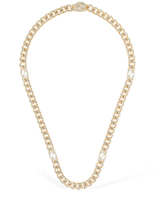 Gucci: Interlocking G chain necklace - Gold - women_0 | Luisa Via Roma