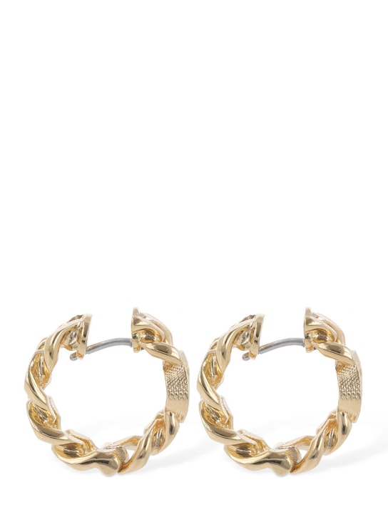 Gucci: Interlocking G chain hoop earrings - women_1 | Luisa Via Roma