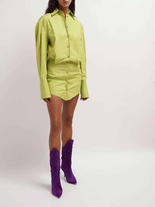 The Attico: Silvye キャンバスミニドレス - グリーン - women_1 | Luisa Via Roma