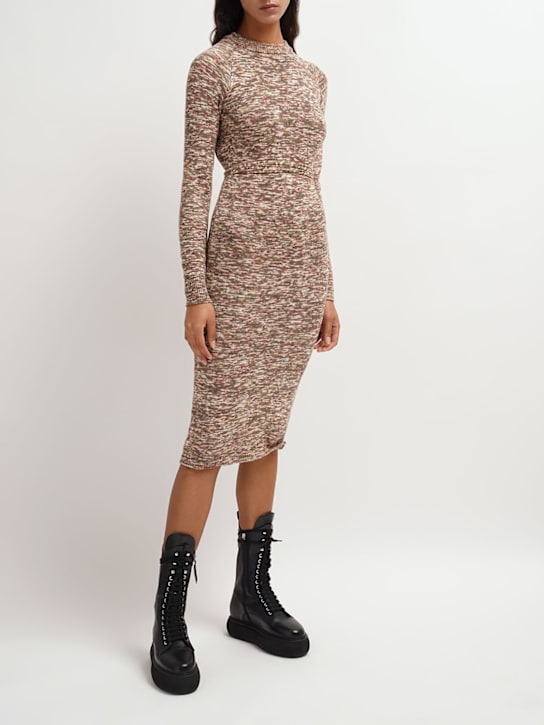 The Attico: Robe midi en coton mélangé Isabel - Multicolore - women_1 | Luisa Via Roma
