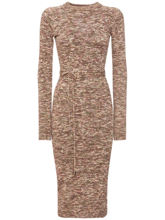 The Attico: Robe midi en coton mélangé Isabel - Multicolore - women_0 | Luisa Via Roma