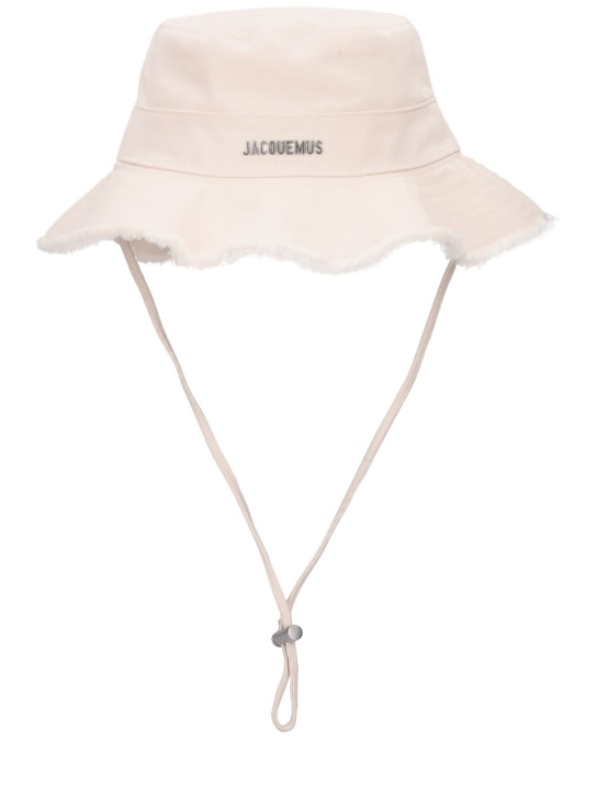 Jacquemus: Le Bob Artichaut canvas bucket hat - Off White - men_0 | Luisa Via Roma