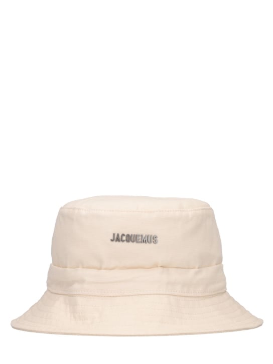 Jacquemus: Le Bob Gadjo cotton canvas bucket hat - Off White - men_0 | Luisa Via Roma