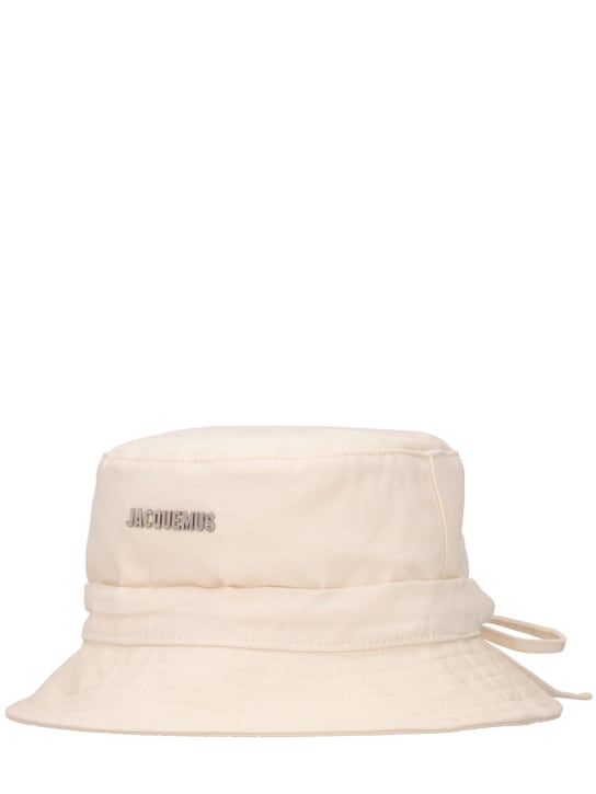 Jacquemus: Le Bob Gadjo cotton canvas bucket hat - Off White - men_1 | Luisa Via Roma