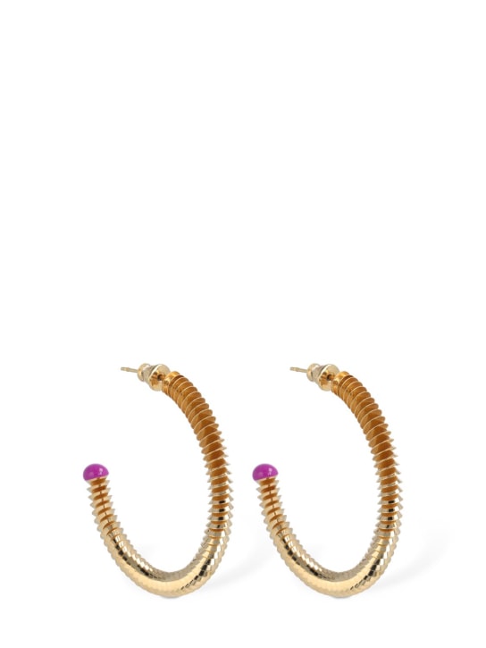 So-le Studio: Loop small enamel earrings - Altın/Gümüş - women_0 | Luisa Via Roma