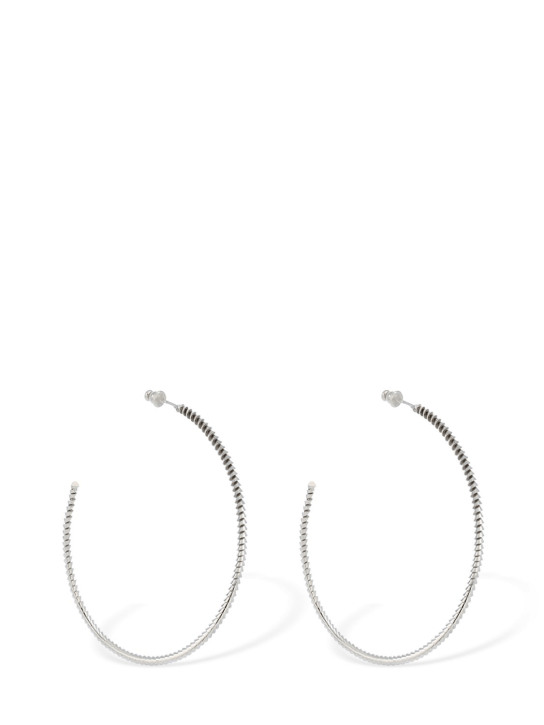 So-le Studio: Loop large enamel earrings - Palladium/White - women_0 | Luisa Via Roma