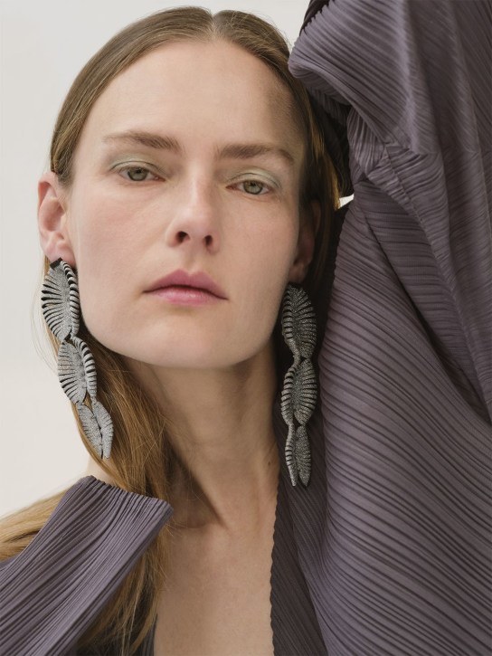 So-le Studio: Loie crystal & leather drop earrings - women_1 | Luisa Via Roma