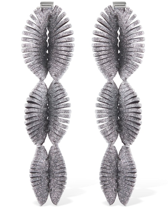 So-le Studio: Loie crystal & leather drop earrings - women_0 | Luisa Via Roma