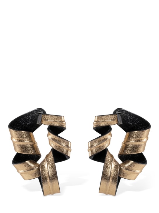 So-le Studio: Nastro leather stud earrings - Gold - women_0 | Luisa Via Roma