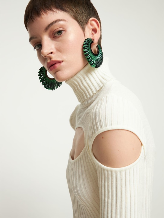 So-le Studio: LVR Exclusive Revolve leather earrings - women_1 | Luisa Via Roma