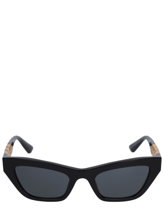 Versace: Greek motif cat-eye sunglasses - Siyah/Gri - women_0 | Luisa Via Roma