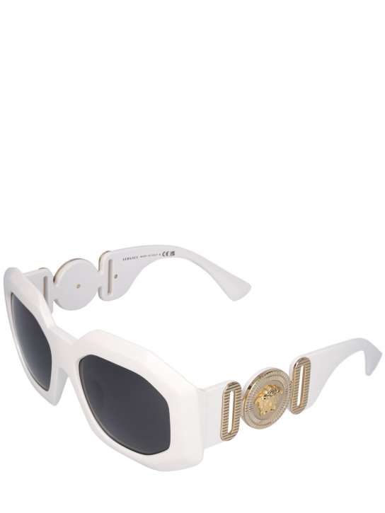 Versace: Maxi Medusa Biggie squared sunglasses - White/Grey - men_1 | Luisa Via Roma
