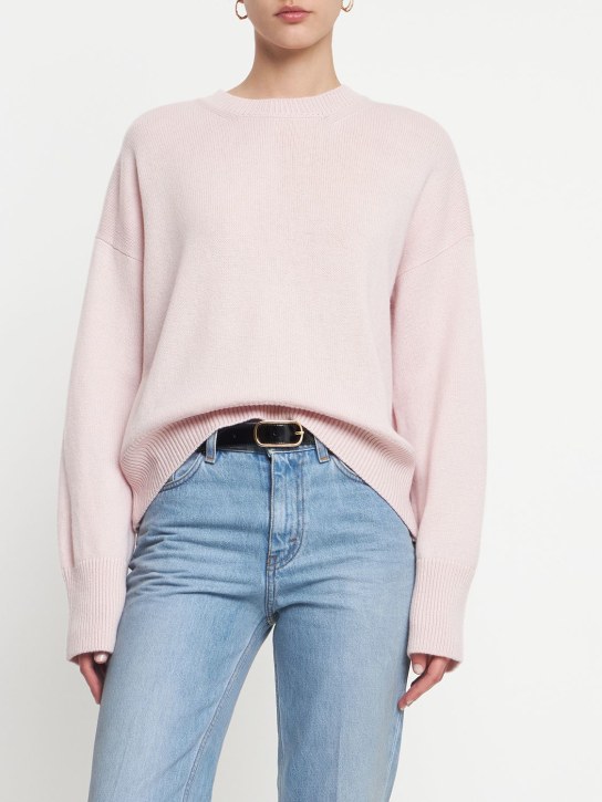 Annagreta: Eleonora羊绒圆领毛衣 - 粉色 - women_1 | Luisa Via Roma