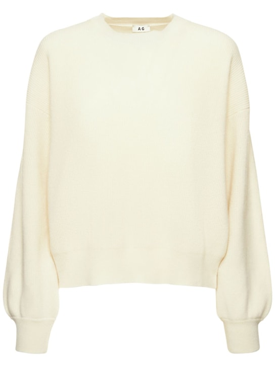 Annagreta: Agnese圆领羊绒毛衣 - 白色 - women_0 | Luisa Via Roma