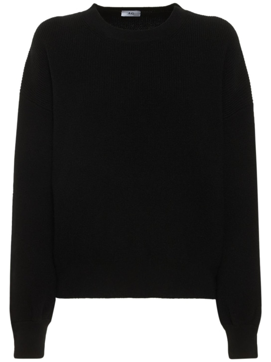 Annagreta: Agnese圆领羊绒毛衣 - 黑色 - women_0 | Luisa Via Roma