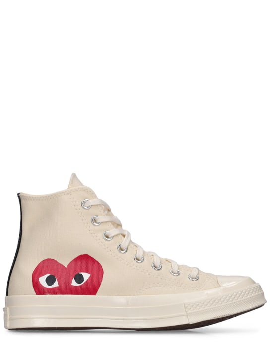 Comme des Garçons Play: Sneakers high Play Converse in cotone 20mm - Bianco - women_0 | Luisa Via Roma