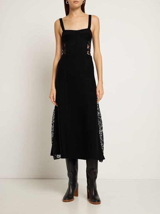 Gabriela Hearst: Falda midi Damon de punto de lana con encaje - Negro - women_1 | Luisa Via Roma