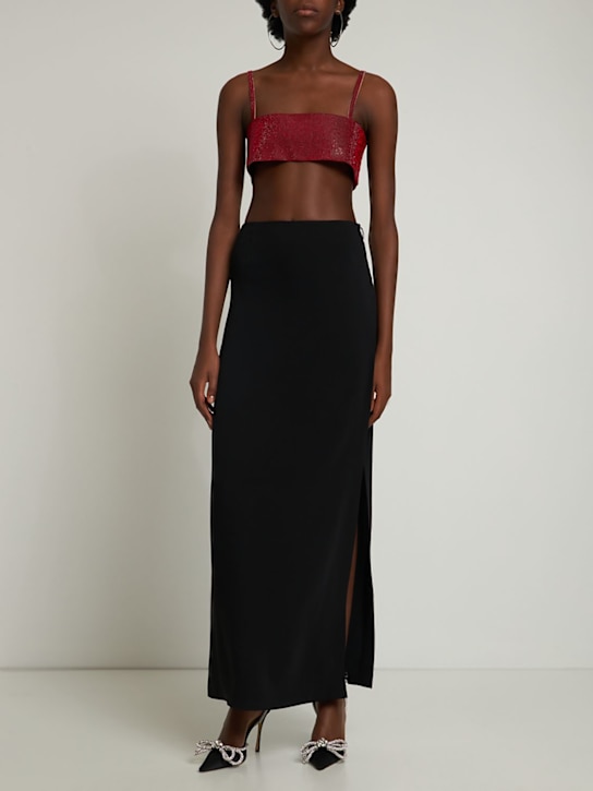 Nué: Charlotte embellished crop top - Red - women_1 | Luisa Via Roma