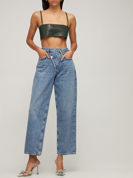Nué: Crop top embelli Charlotte - Vert - women_1 | Luisa Via Roma