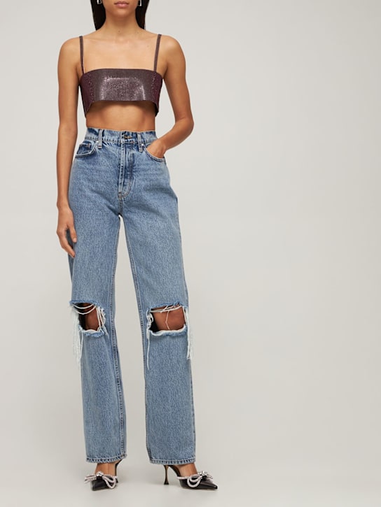 Nué: Crop top embelli Charlotte - Violet - women_1 | Luisa Via Roma
