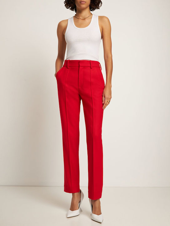 Rosie Assoulin: Pantaloni dritti sartoriali Oboe in lana - Rosso - women_1 | Luisa Via Roma