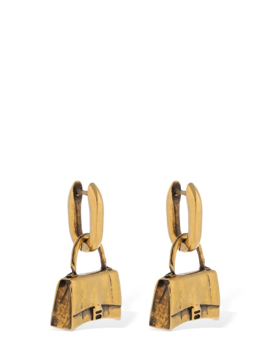 Balenciaga: Orecchini Bag in ottone - Oro - women_1 | Luisa Via Roma