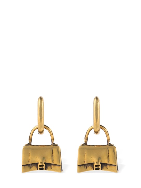 Balenciaga: Bag brass earrings - Gold - women_0 | Luisa Via Roma