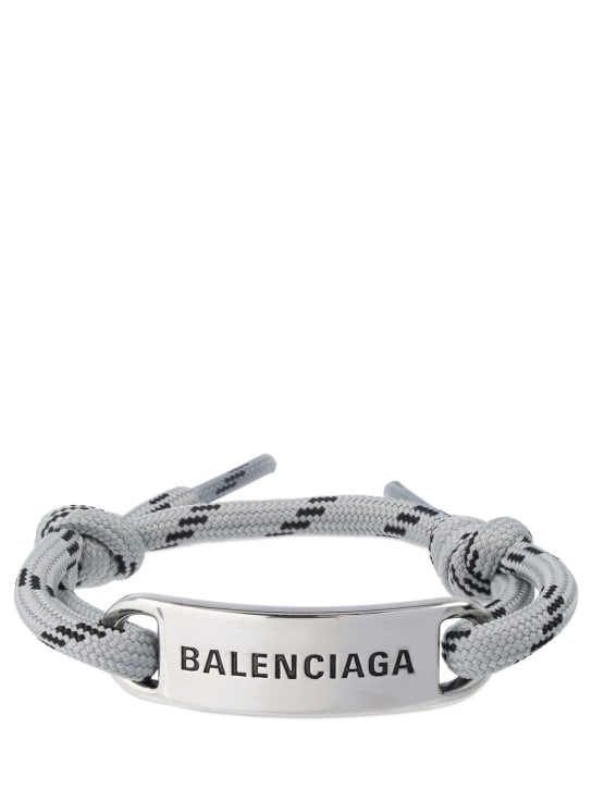 Balenciaga: Plate bracelet - Grey - men_0 | Luisa Via Roma