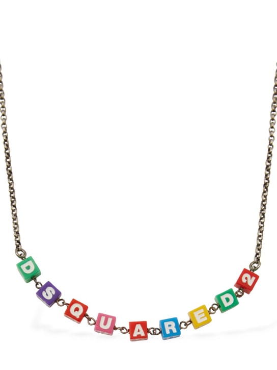 Dsquared2: Resin cube logo charm necklace - women_0 | Luisa Via Roma