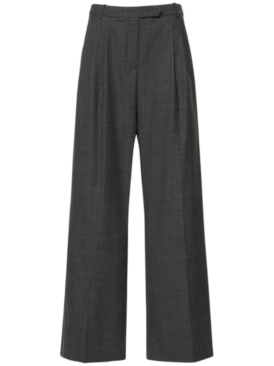 Designers Remix: Pantalon large en tweed Oxford - women_0 | Luisa Via Roma
