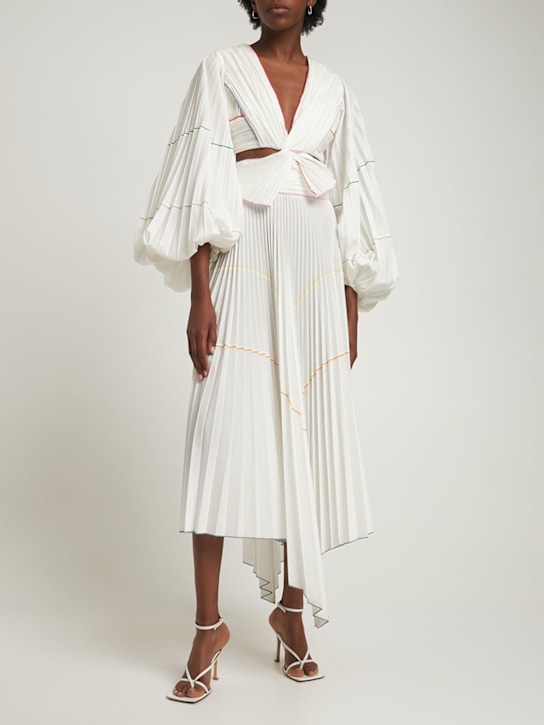 Vonnie pleated poplin midi dress - Thumbnail 2