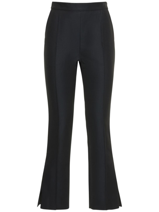 Rosie Assoulin: Pantalones acampanados de algodón - Negro - women_0 | Luisa Via Roma