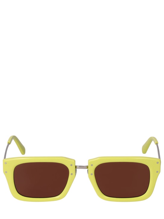 Jacquemus: Les lunettes Soli sunglasses - Yellow/Brown - men_0 | Luisa Via Roma