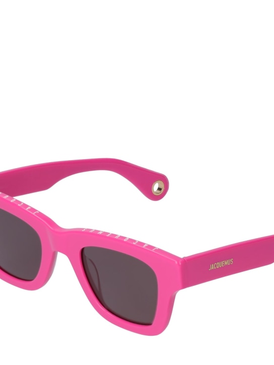 Jacquemus: Les lunettes Nocio sunglasses - Pink/Grey - men_1 | Luisa Via Roma