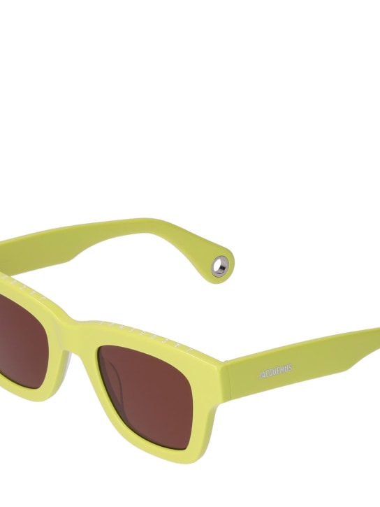 Jacquemus: Les lunettes Nocio sunglasses - Yellow/Brown - men_1 | Luisa Via Roma