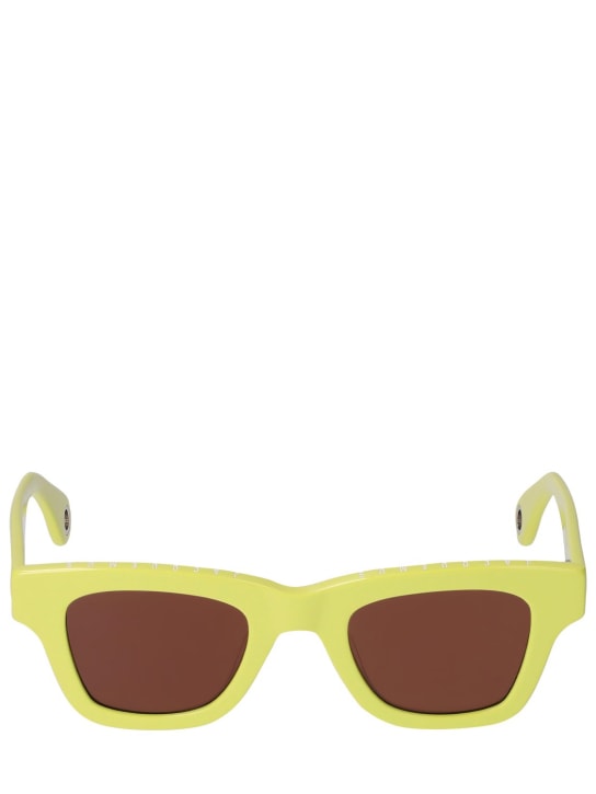 Jacquemus: Les lunettes Nocio sunglasses - Yellow/Brown - men_0 | Luisa Via Roma