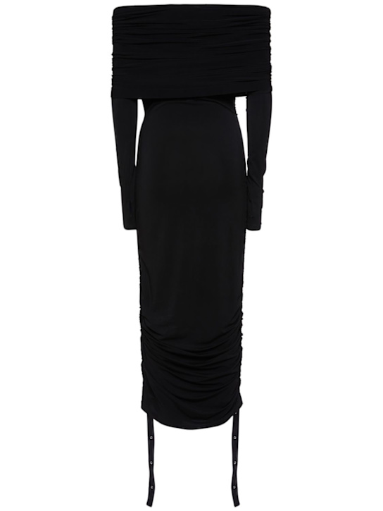 Dion Lee: Vestido Doric de crepé con capucha - Negro - women_1 | Luisa Via Roma