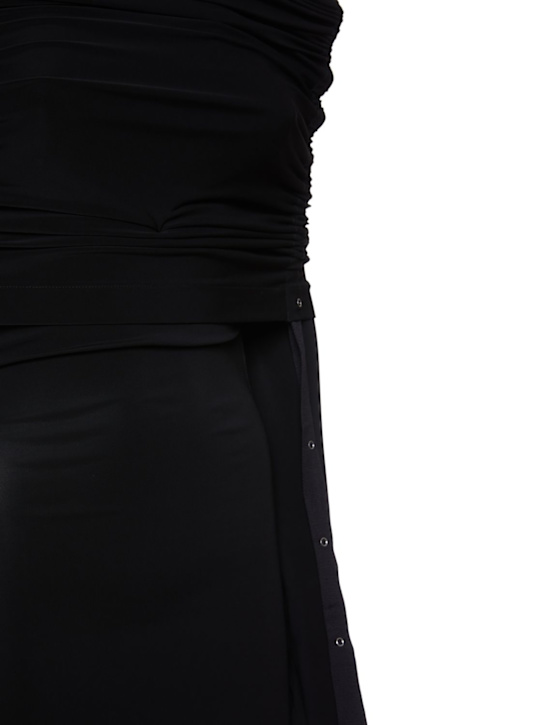 Dion Lee: Robe en crêpe à capuche Doric - Noir - women_1 | Luisa Via Roma