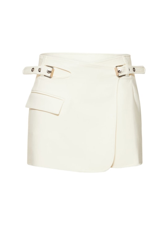 Dion Lee: Compact wool blend interlock mini skirt - Natural - women_0 | Luisa Via Roma