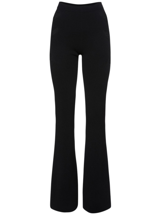 Dion Lee: 镂空针织喇叭裤 - 黑色 - women_0 | Luisa Via Roma