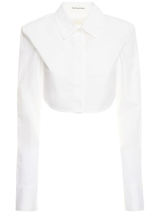 The Frankie Shop: Uma cropped cotton poplin shirt - women_0 | Luisa Via Roma